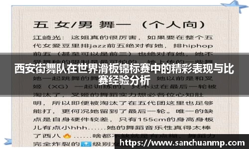 西安街舞队在世界滑板锦标赛中的精彩表现与比赛经验分析