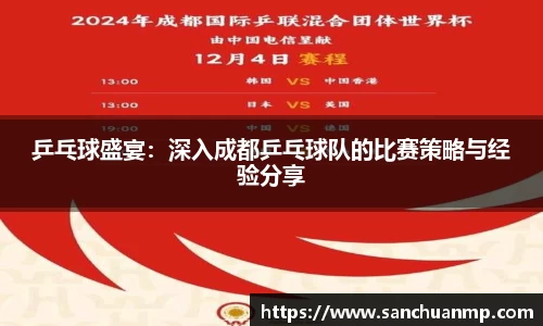 乒乓球盛宴：深入成都乒乓球队的比赛策略与经验分享